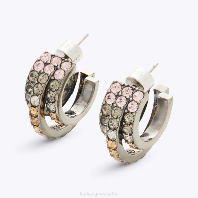 Kurt Geiger mujer Aros triples arcoiris de Londres 2LPR206 | accesorios combinación de metales